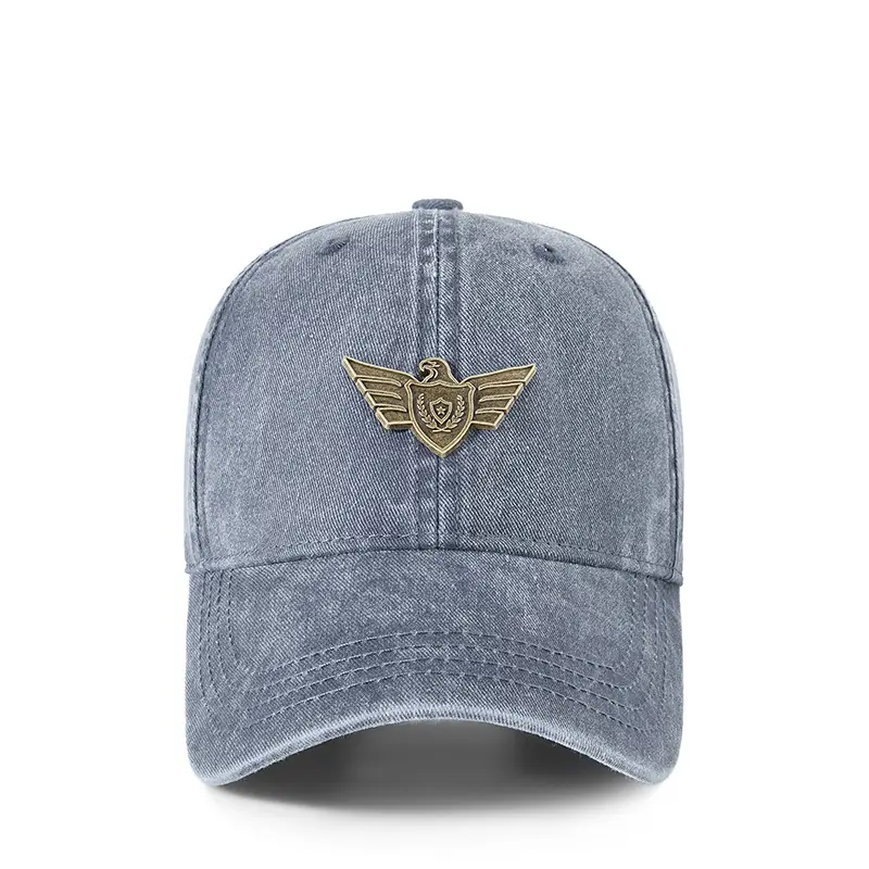 Men's Wash Cotton Retro Sun Hat with Wing Embroidery - Image 2