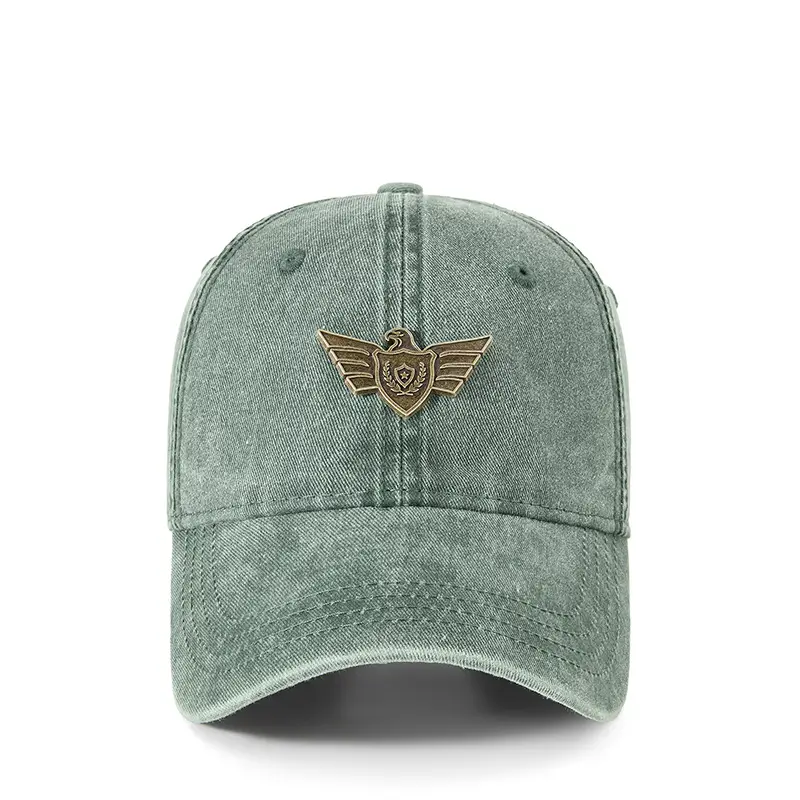 Men's Wash Cotton Retro Sun Hat with Wing Embroidery - Image 3