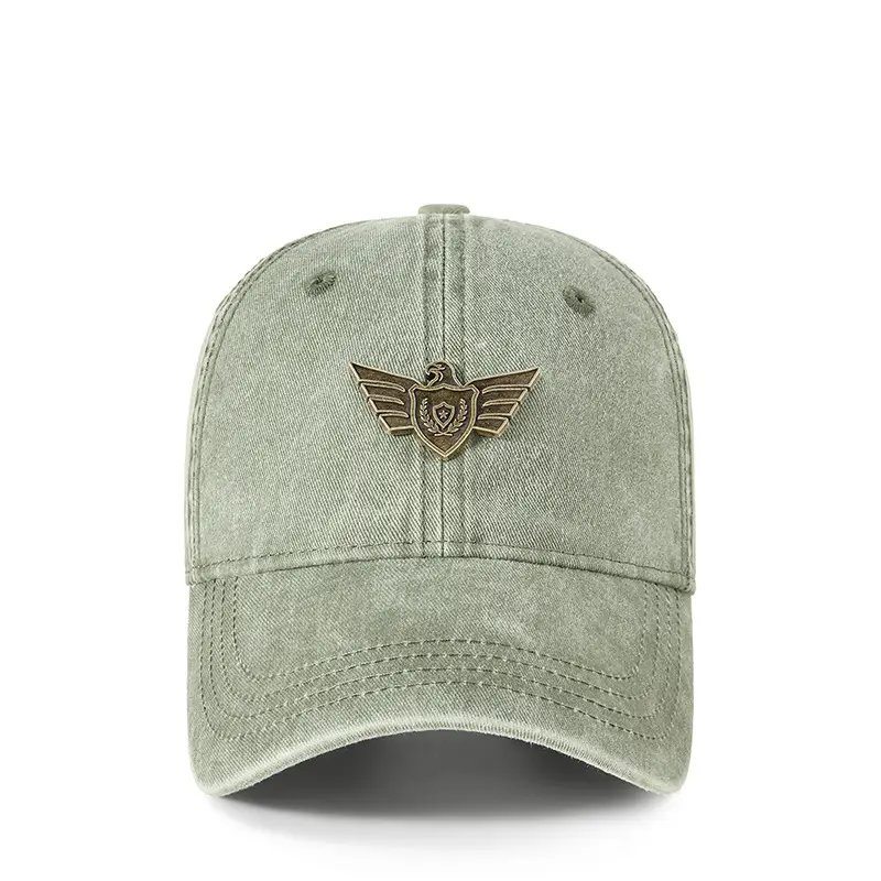 Men's Wash Cotton Retro Sun Hat with Wing Embroidery - Image 4