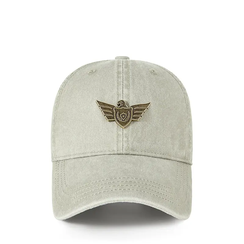 Men's Wash Cotton Retro Sun Hat with Wing Embroidery - Image 5
