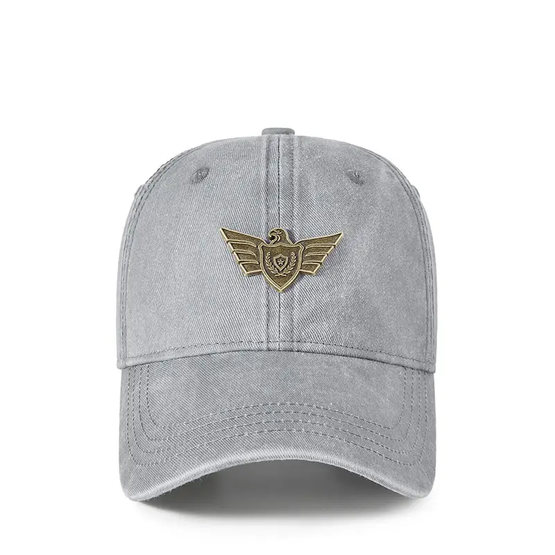Men's Wash Cotton Retro Sun Hat with Wing Embroidery - Image 6