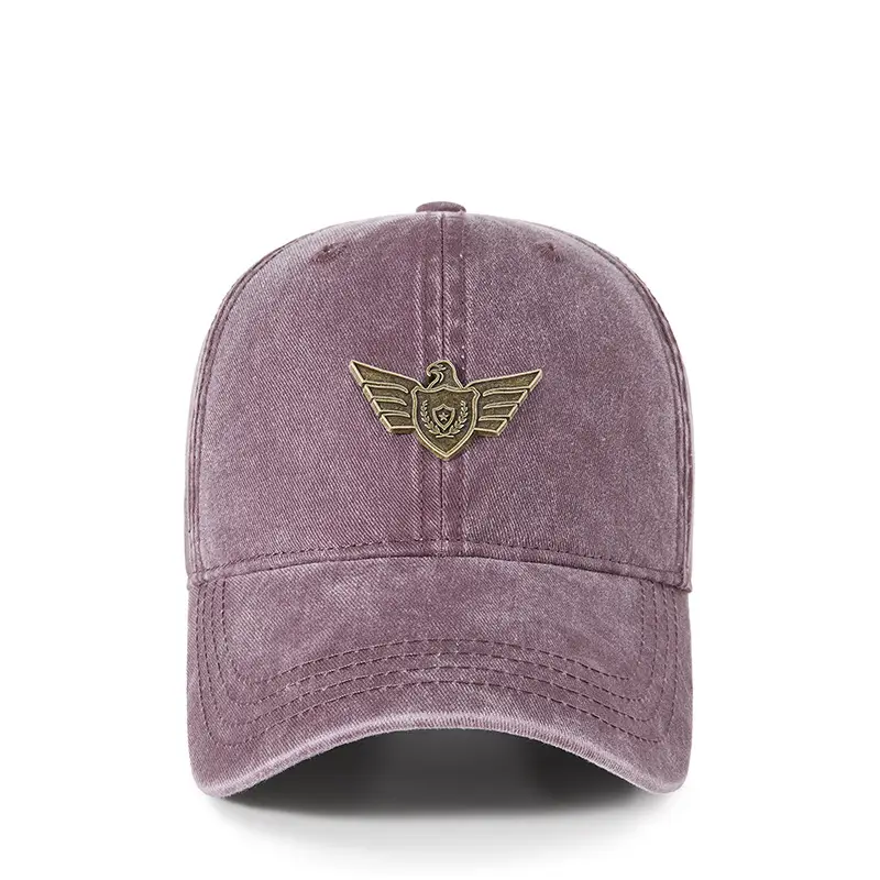 Men's Wash Cotton Retro Sun Hat with Wing Embroidery - Image 7