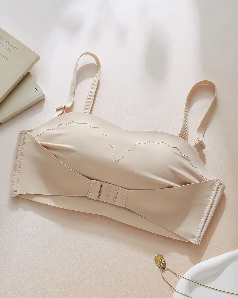 Traceless Strapless Underwear Women's Beige Non-Slip Push Up