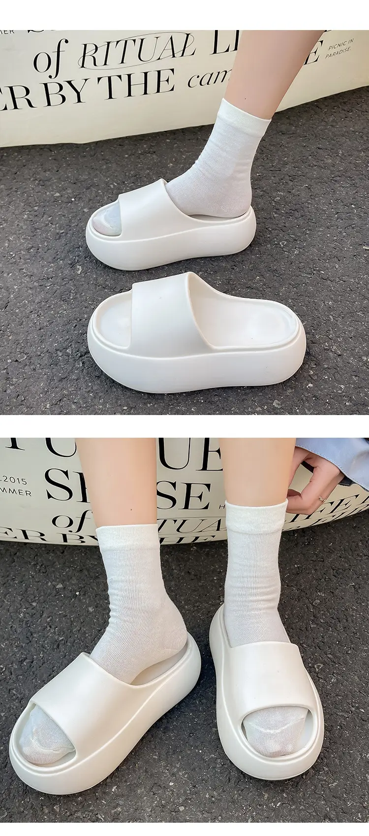 Thick Bottom Height-increasing Slippers Women's Summer Outer Wear Home Soft Bottom Comfortable Seaside Fashion Internet Celebrity Beach Slippers — feature 10