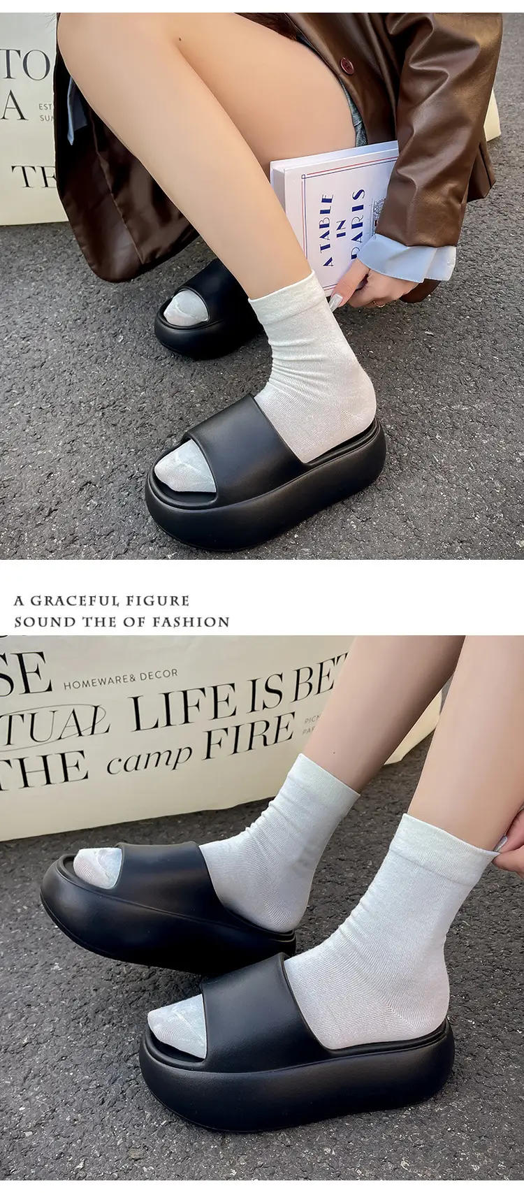 Thick Bottom Height-increasing Slippers Women's Summer Outer Wear Home Soft Bottom Comfortable Seaside Fashion Internet Celebrity Beach Slippers — feature 12