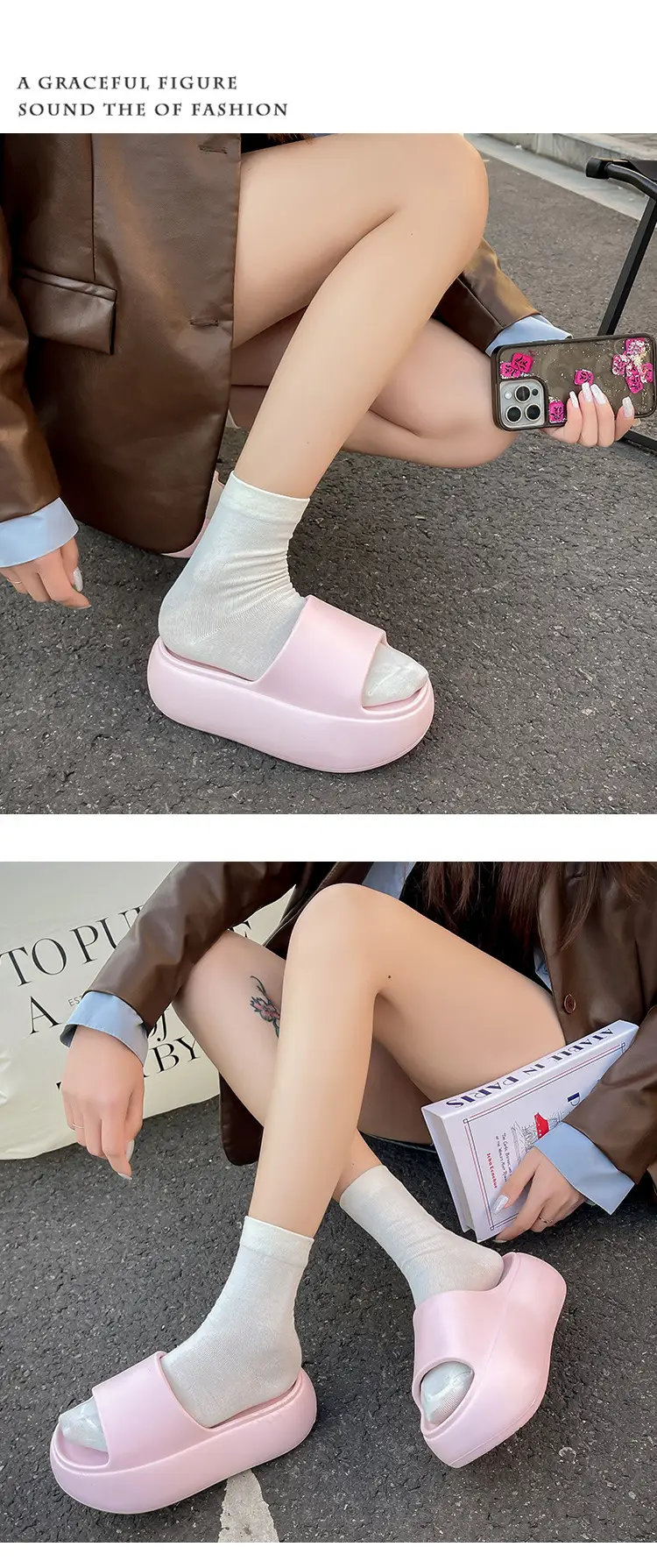 Thick Bottom Height-increasing Slippers Women's Summer Outer Wear Home Soft Bottom Comfortable Seaside Fashion Internet Celebrity Beach Slippers — feature 15