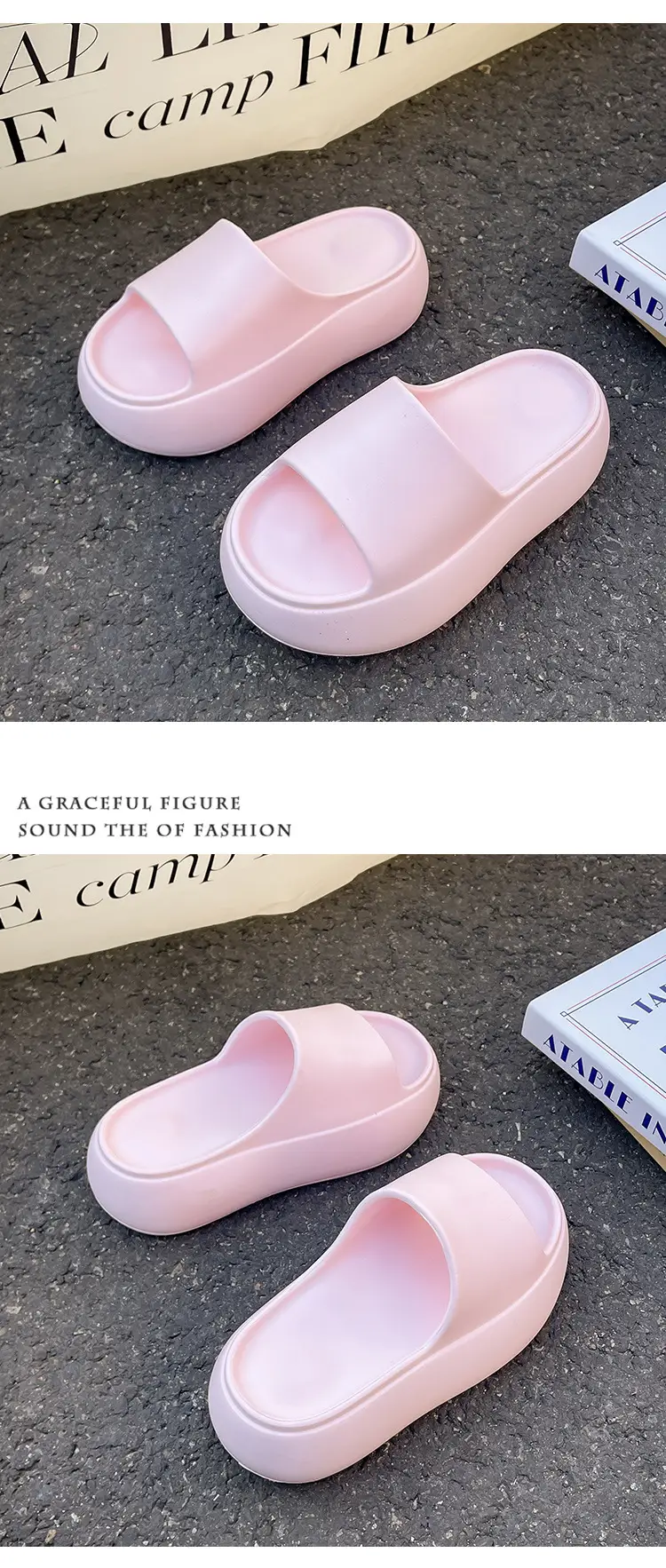 Thick Bottom Height-increasing Slippers Women's Summer Outer Wear Home Soft Bottom Comfortable Seaside Fashion Internet Celebrity Beach Slippers — feature 17