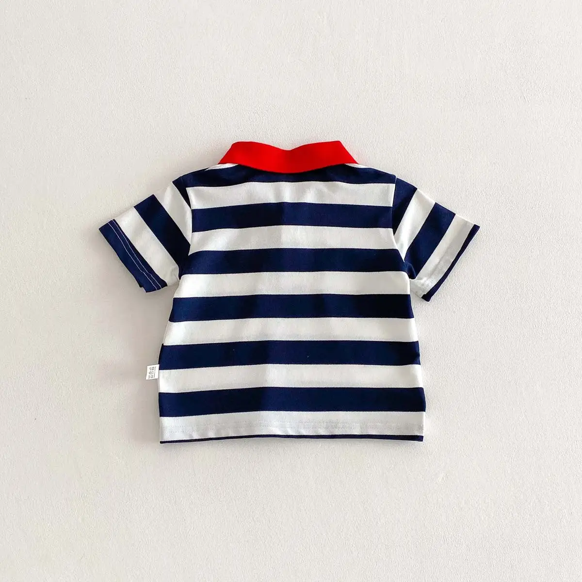 New Boys Striped Polo Top Red Collar Summer — feature 11