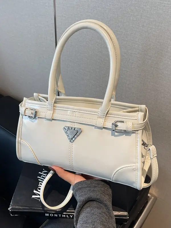 White Korean Style Shoulder Commuter Bag for Women 2025 - Image 5