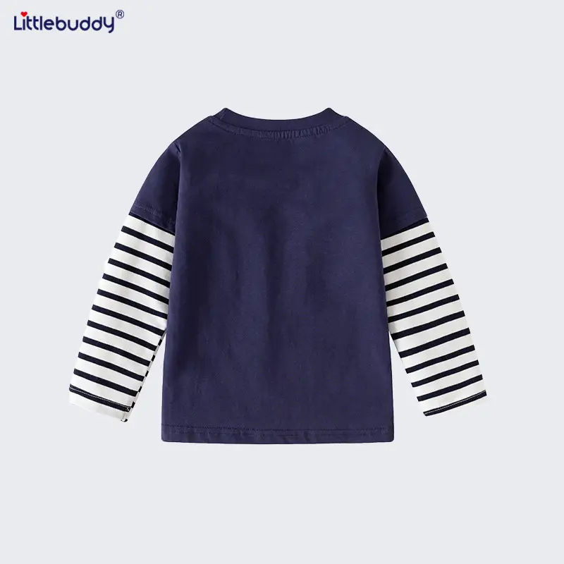 Kids Long Sleeve T-Shirt Navy Blue Truck Print - Image 5