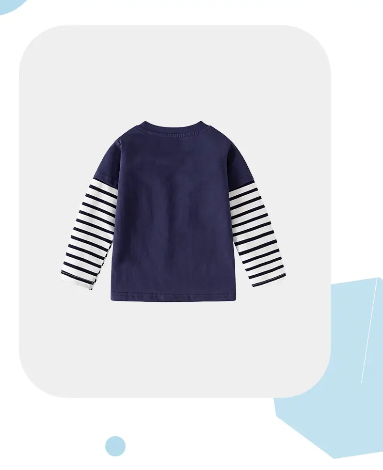 Kids Long Sleeve T-Shirt Navy Blue Truck Print — feature 6