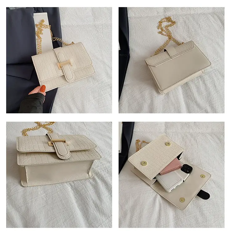 Green Korean Style Shoulder Bag with Gold Chain — feature 12