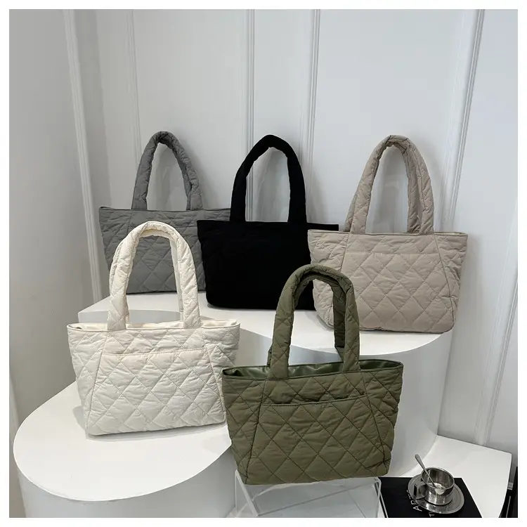 Korean Style Quilted Shoulder Bag Olive Green 2024 — feature 15