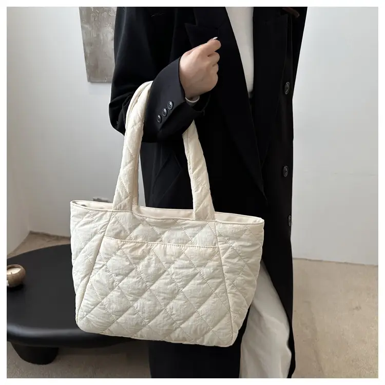 Korean Style Quilted Shoulder Bag Olive Green 2024 — feature 16