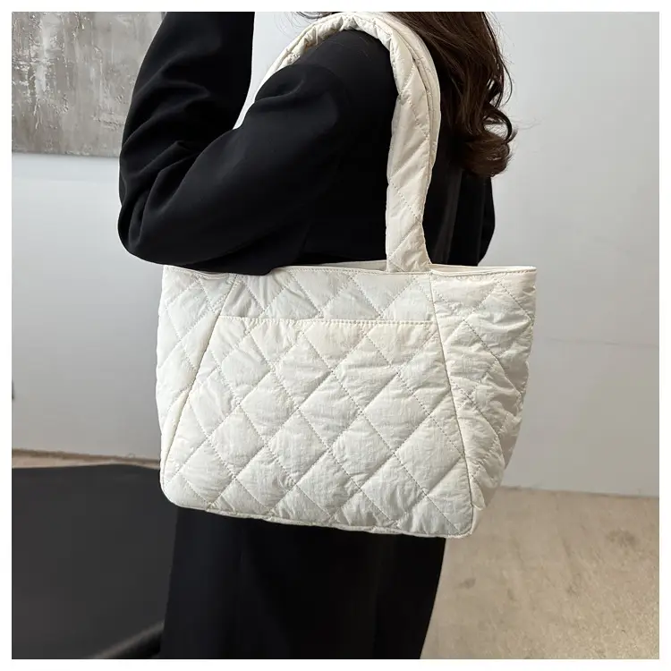 Korean Style Quilted Shoulder Bag Olive Green 2024 — feature 18