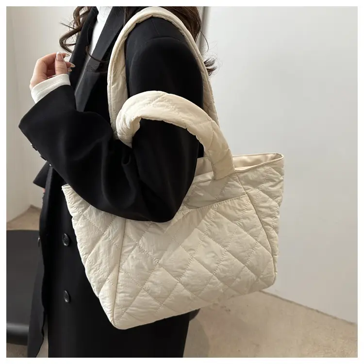Korean Style Quilted Shoulder Bag Olive Green 2024 — feature 19