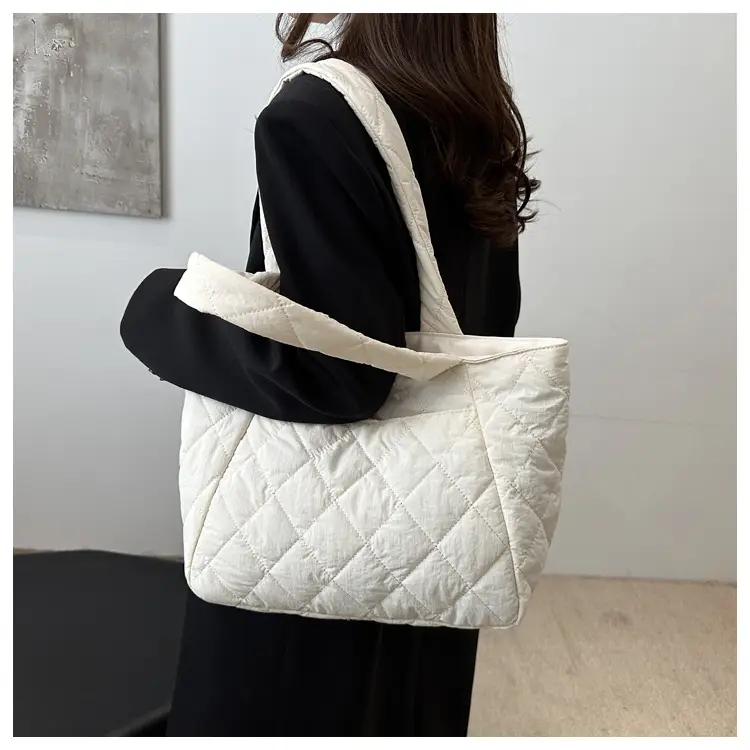 Korean Style Quilted Shoulder Bag Olive Green 2024 — feature 20