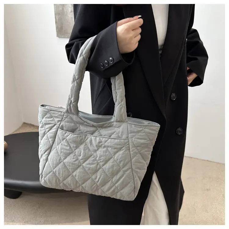Korean Style Quilted Shoulder Bag Olive Green 2024 — feature 21