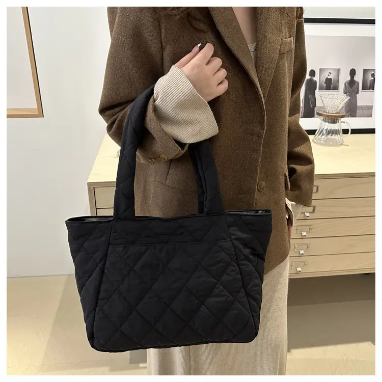 Korean Style Quilted Shoulder Bag Olive Green 2024 — feature 30