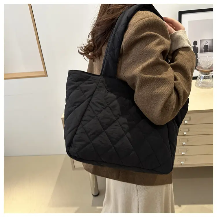 Korean Style Quilted Shoulder Bag Olive Green 2024 — feature 33