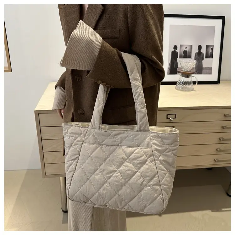 Korean Style Quilted Shoulder Bag Olive Green 2024 — feature 34