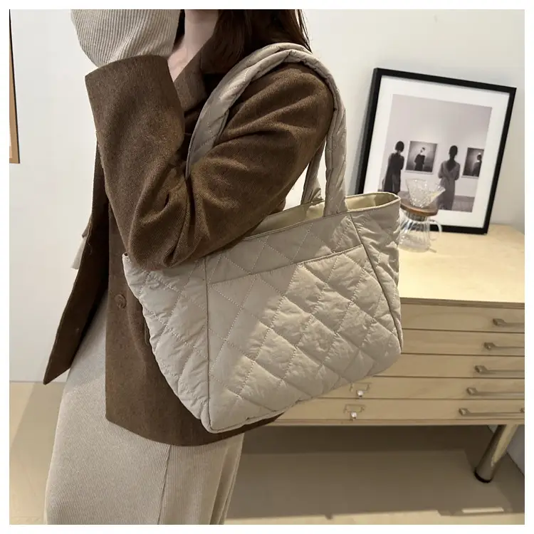 Korean Style Quilted Shoulder Bag Olive Green 2024 — feature 38