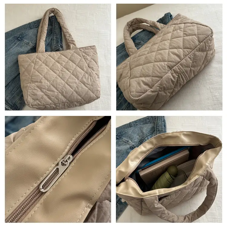 Korean Style Quilted Shoulder Bag Olive Green 2024 — feature 9