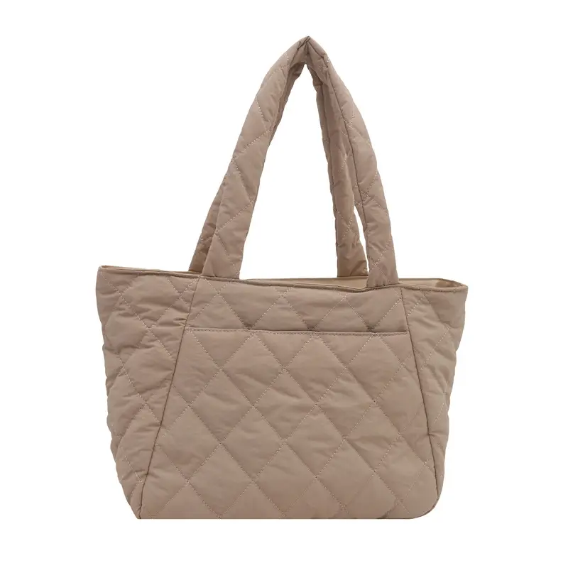 Korean Style Quilted Shoulder Bag Olive Green 2024 - Image 3