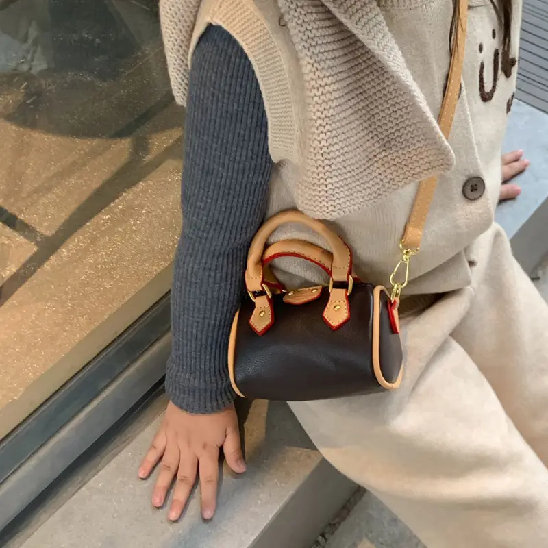 New Korean Style Girls Mini Lychee Shoulder Crossbody Bag
