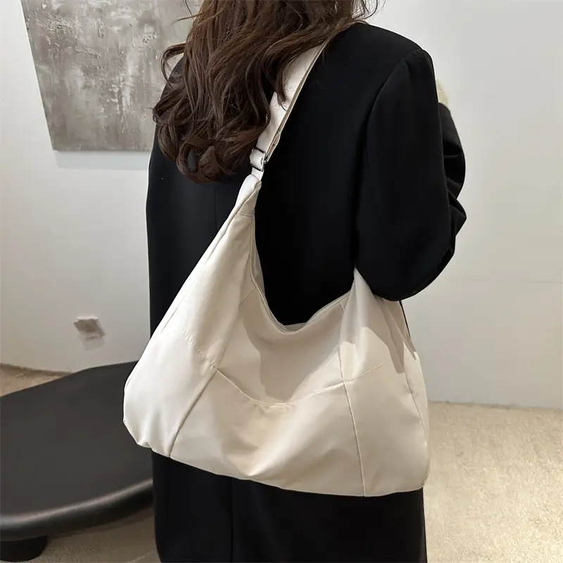 Orange Nylon Crossbody Tote Bag for Women - Image 6