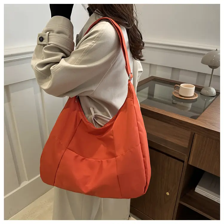 Orange Nylon Crossbody Tote Bag for Women — feature 25