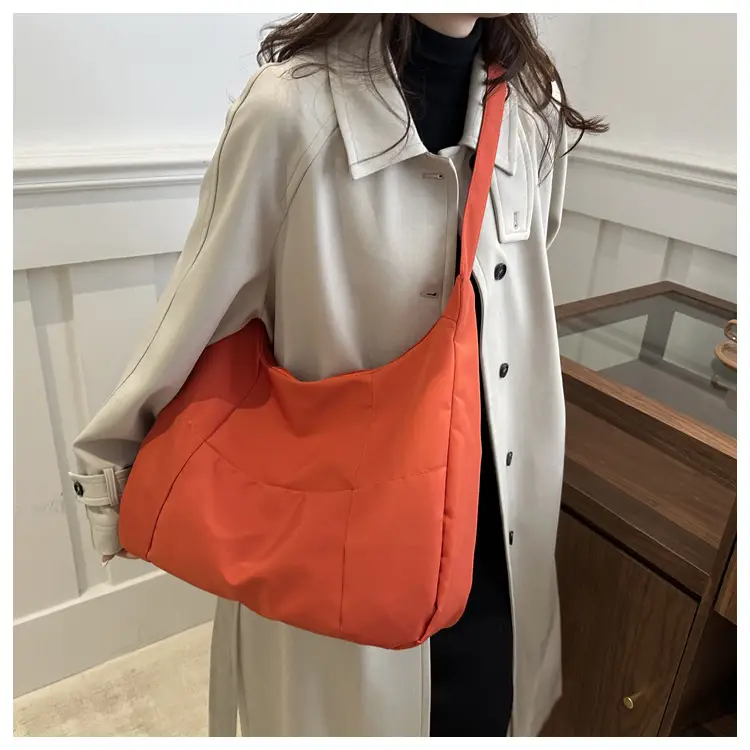 Orange Nylon Crossbody Tote Bag for Women — feature 27