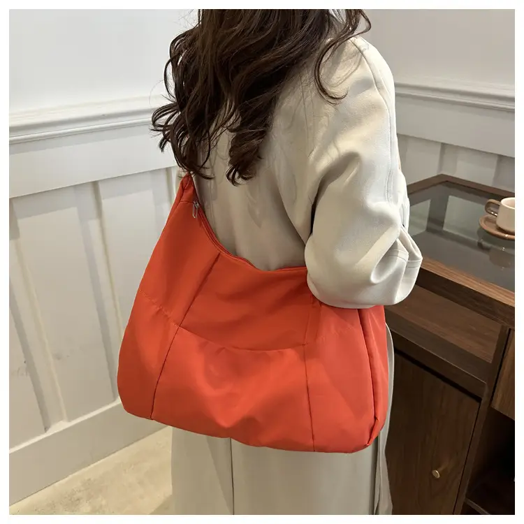 Orange Nylon Crossbody Tote Bag for Women — feature 28