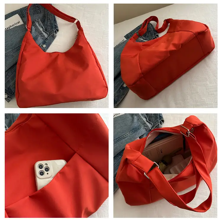 Orange Nylon Crossbody Tote Bag for Women — feature 9