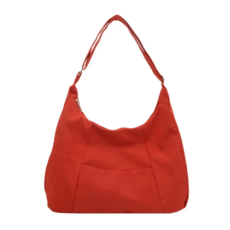 Orange Nylon Crossbody Tote Bag for Women - Image 3