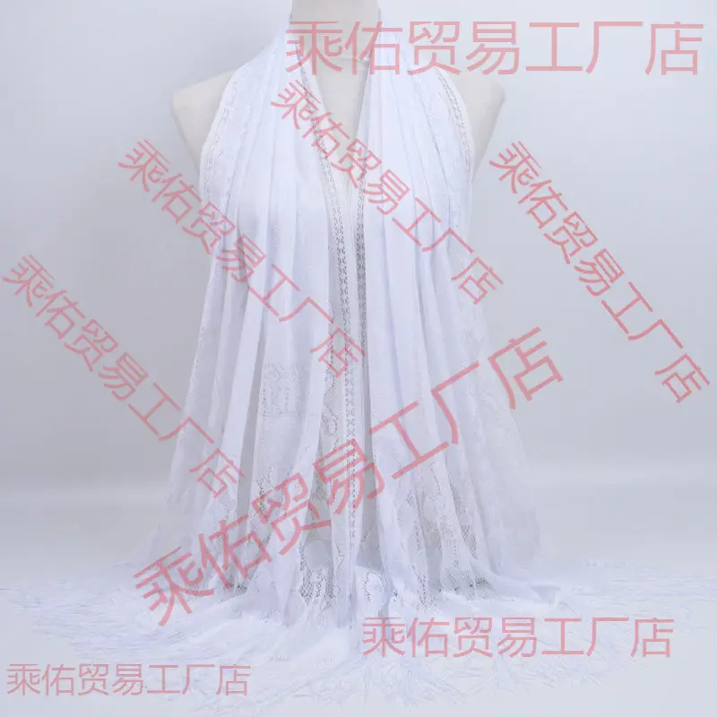 Pink Lace Tassel Scarf for Women - Image 22