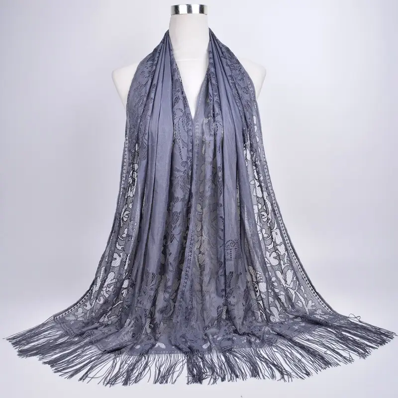 Pink Lace Tassel Scarf for Women — feature 26