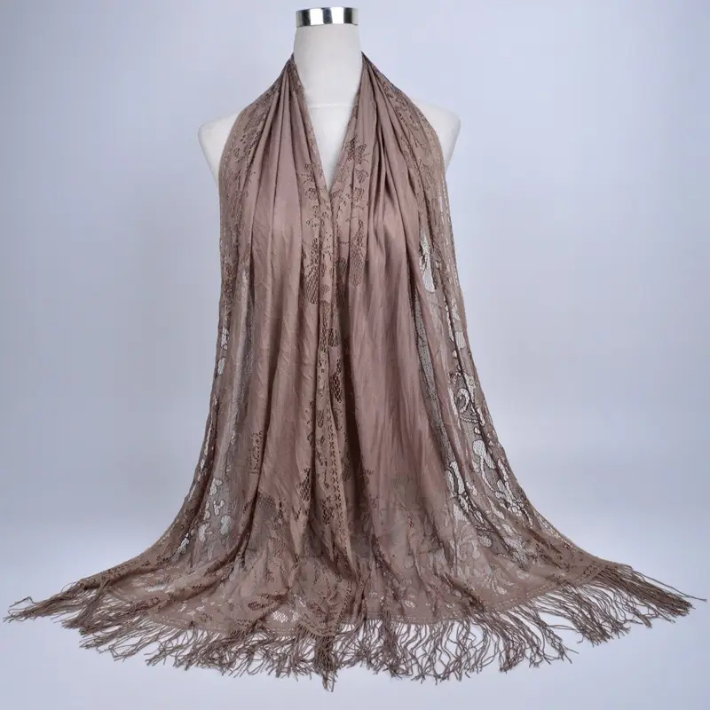 Pink Lace Tassel Scarf for Women — feature 28