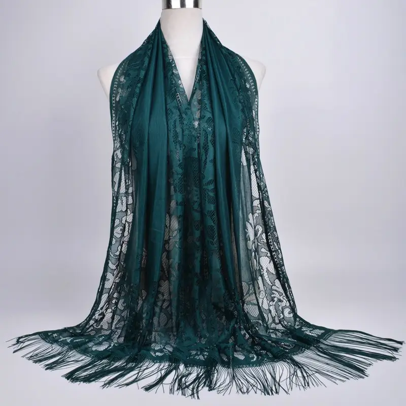 Pink Lace Tassel Scarf for Women — feature 32