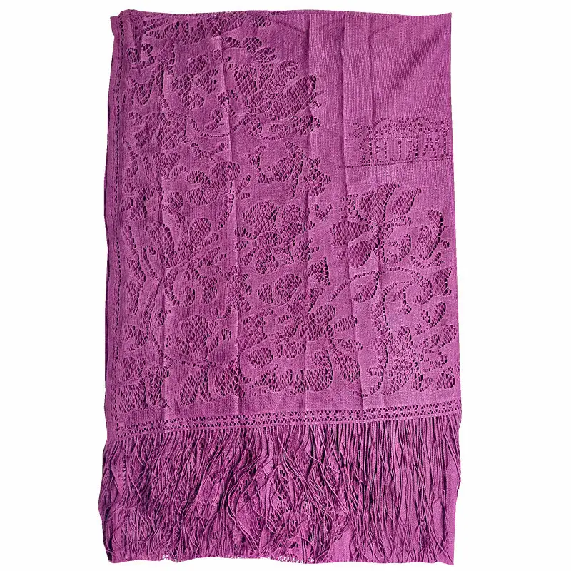 Pink Lace Tassel Scarf for Women - Image 2