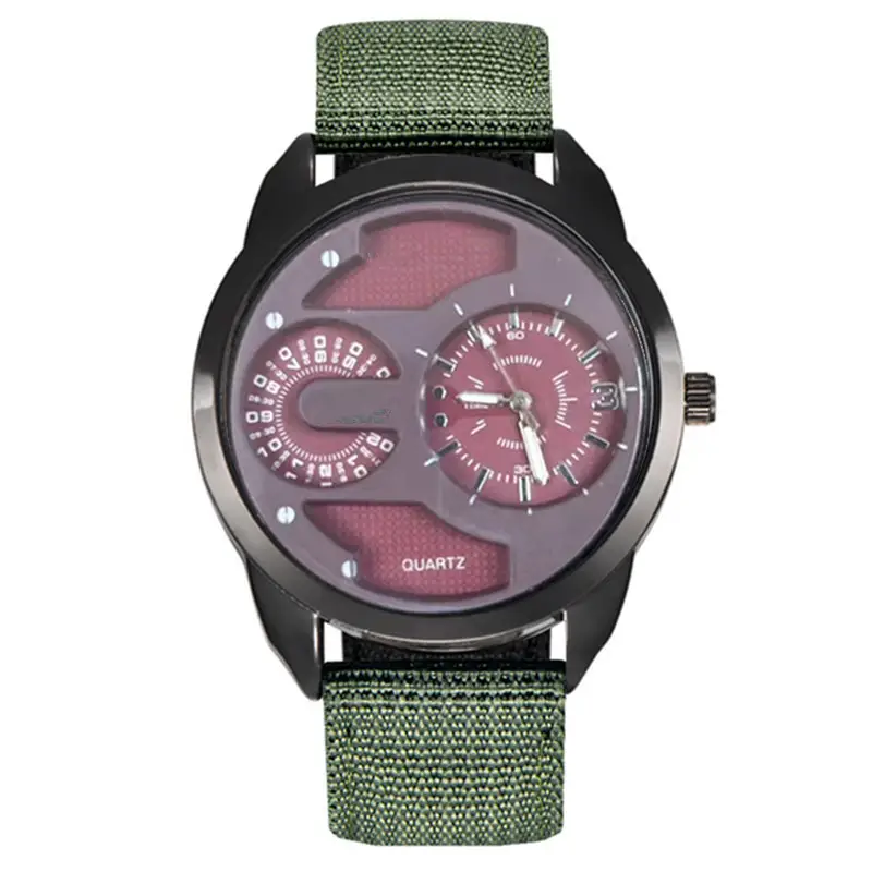 Men's Rose Gold Quartz Watch with Black Dial & Green Strap - Image 14