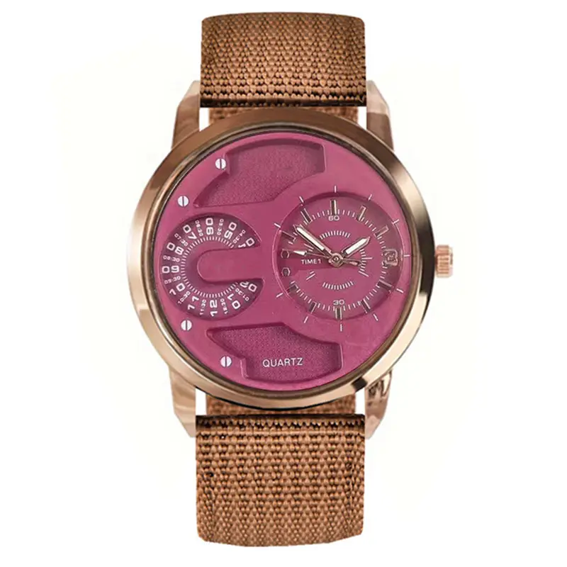 Men's Rose Gold Quartz Watch with Black Dial & Green Strap - Image 18