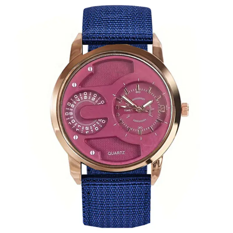 Men's Rose Gold Quartz Watch with Black Dial & Green Strap - Image 8
