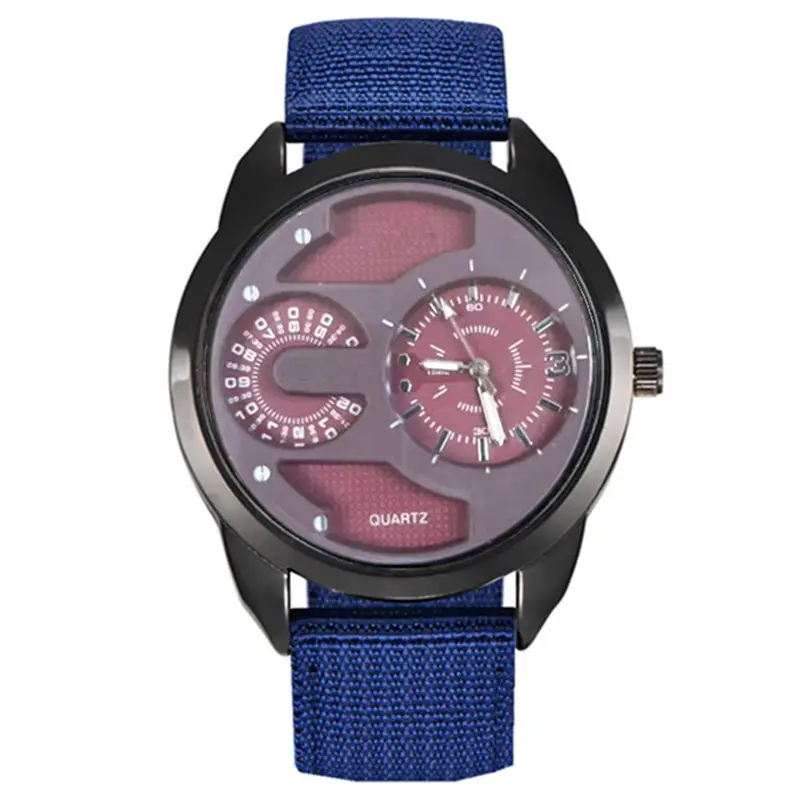 Men's Rose Gold Quartz Watch with Black Dial & Green Strap - Image 9