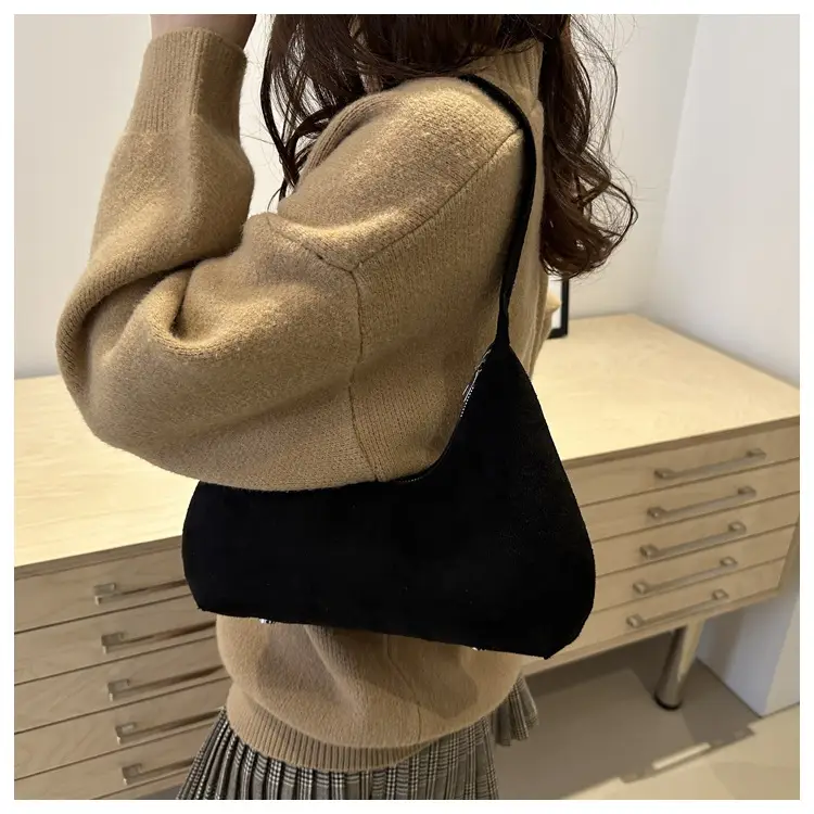 Women's Suede Shoulder Bag Vintage Patchwork Design — feature 18
