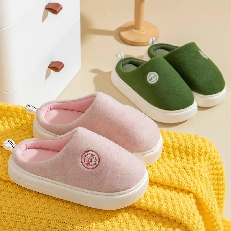Men's Cotton Slippers for Winter, Soft-Soled Indoor Home Slippers, Thick-Soled, Fleece-Lined Latex Slippers for Women, Winter Home Casual Warm Fleece Slippers - Image 6