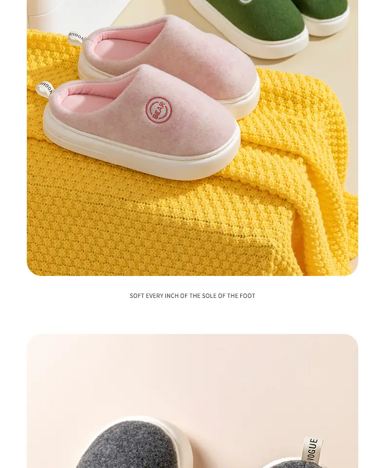 Men's Cotton Slippers for Winter, Soft-Soled Indoor Home Slippers, Thick-Soled, Fleece-Lined Latex Slippers for Women, Winter Home Casual Warm Fleece Slippers — feature 22