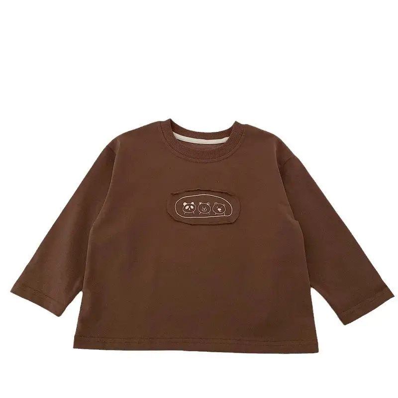 Children's Long Sleeve T-Shirt Brown Panda Print 2025 - Image 5