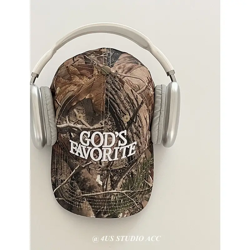 Camouflage Cap with "God's Favorite" Text for Women