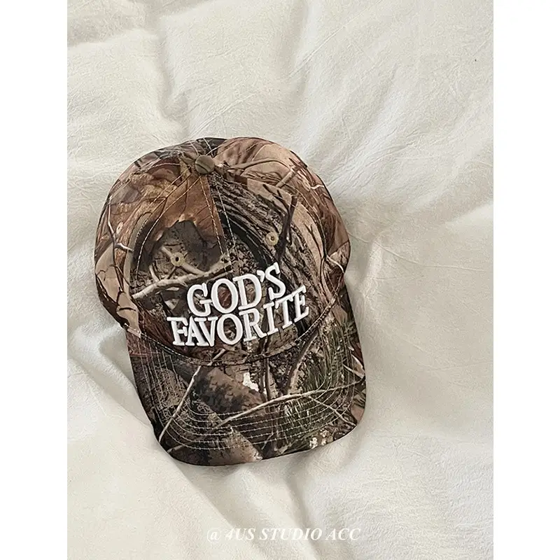 Camouflage Cap with "God's Favorite" Text for Women